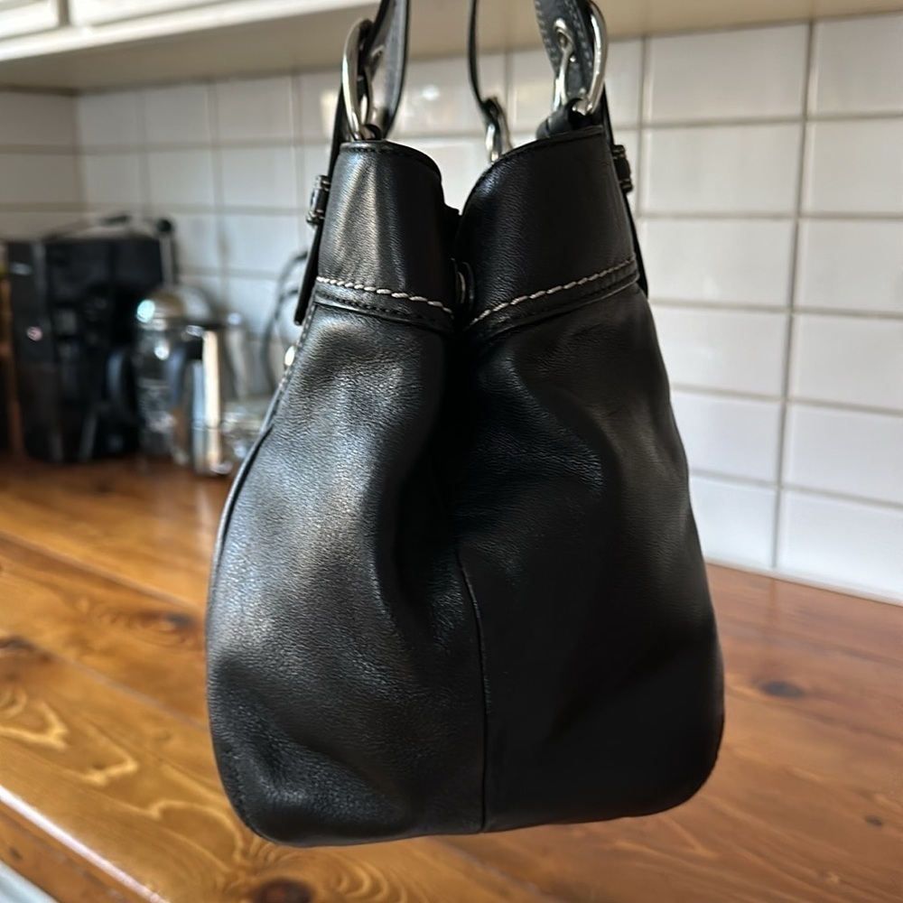 Coach Soho Black Pleated Leather Satchel - Picture 7 of 16